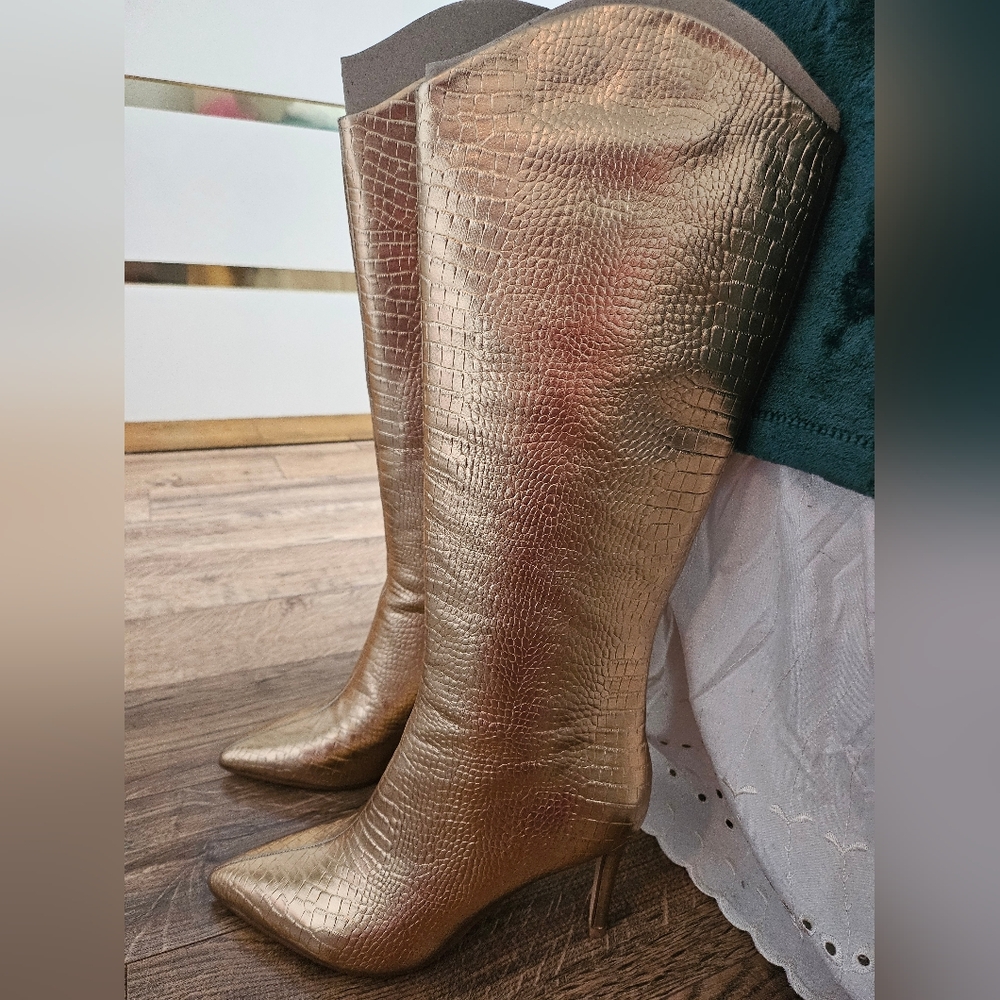 Nine West Gold Heeled Boots